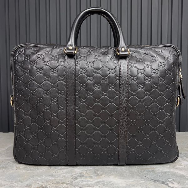 Guccissima GG Briefcase сумка коричнева шкіряна для документів 3260 фото