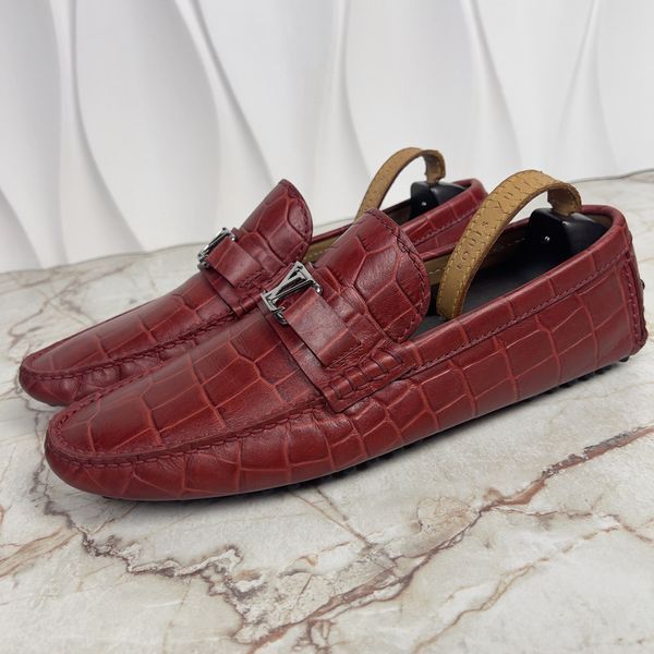 Hockenheim Moccasin Embossed Croco Red Leather