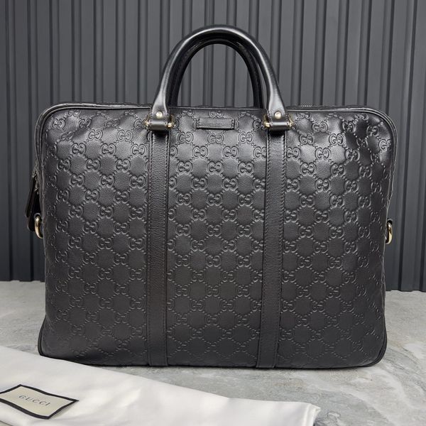Guccissima GG Briefcase сумка коричнева шкіряна для документів 3260 фото