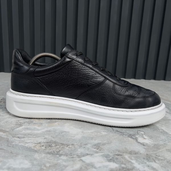Oversized Platform Sneakers Black Leather
