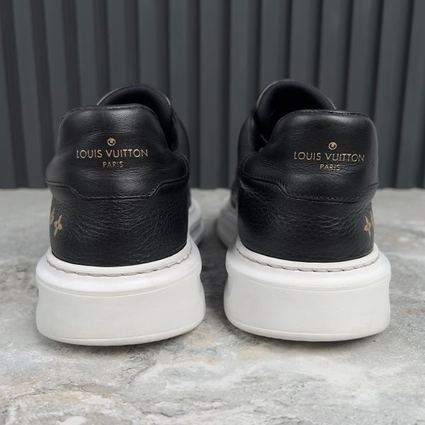 Oversized Platform Sneakers Black Leather
