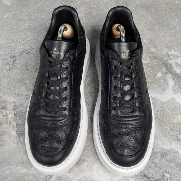 Oversized Platform Sneakers Black Leather