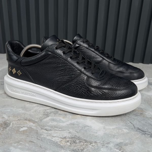 Oversized Platform Sneakers Black Leather