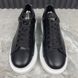 Oversized Platform Sneakers Black Leather