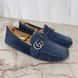 Marmont Double G Collapsible Heels Moccasins Blue Suede