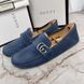 Marmont Double G Collapsible Heels Moccasins Blue Suede