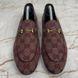 Jordaan Horsebit GG Monogram Loafers Burgundy Canvas