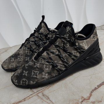 Fastlane Sneakers Monogram Black Tie Dye Denim