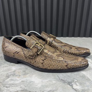 Classic shoes loafers genuine python skin