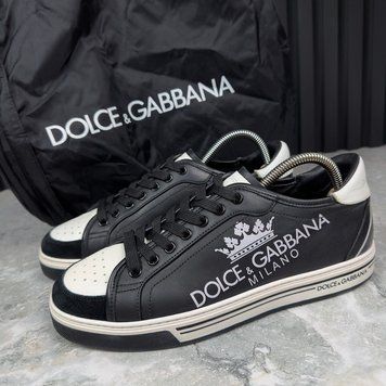 Roma Print Logo Sneaker Black Leather
