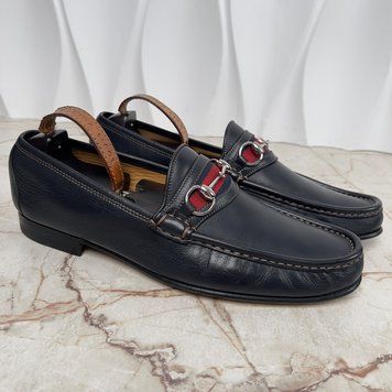 1954 Horsebit Blue Web Loafers Leather