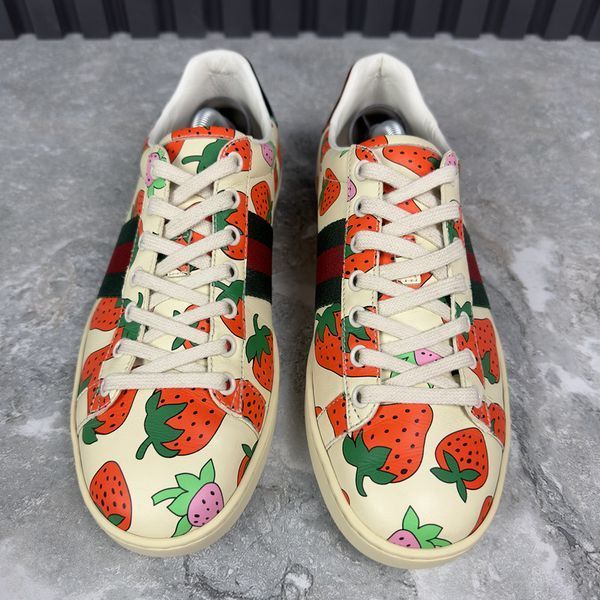 Ace Web Strawberry кросівки бежеві принтовані шкіряні 2684 фото
