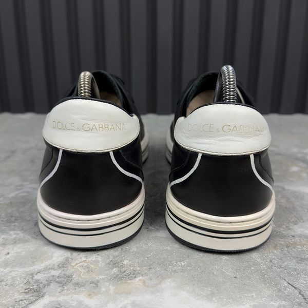 Roma Print Logo Sneaker Black Leather