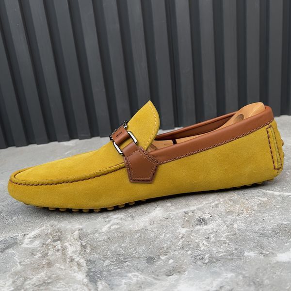 Hockenheim Moccasins Mustard Suede Brown Leather