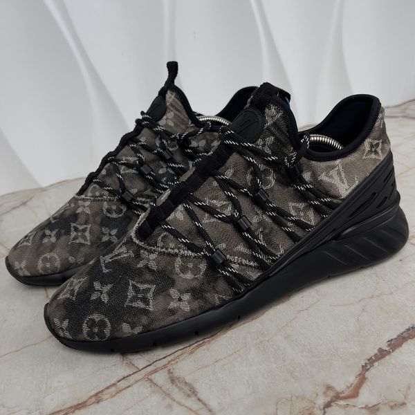 Fastlane Sneakers Monogram Black Tie Dye Denim