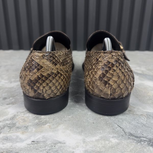 Classic shoes loafers genuine python skin