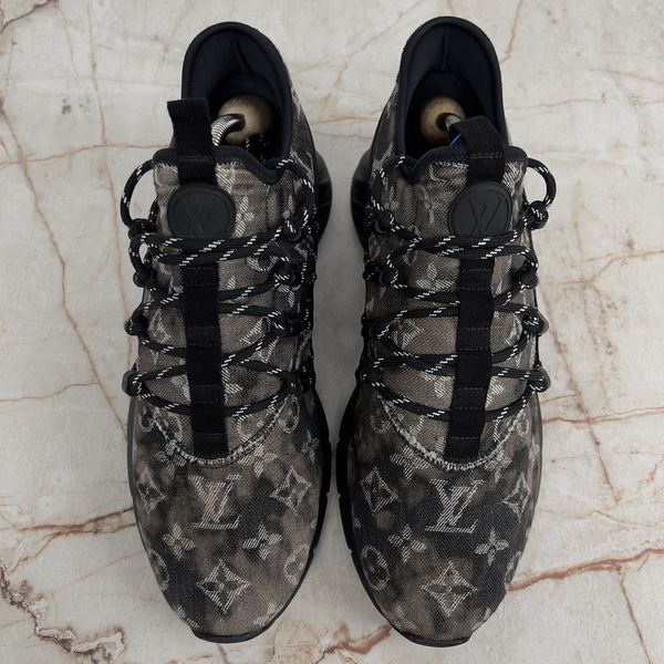 Fastlane Sneakers Monogram Black Tie Dye Denim