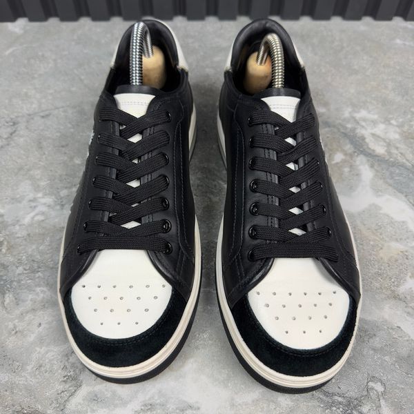 Roma Print Logo Sneaker Black Leather