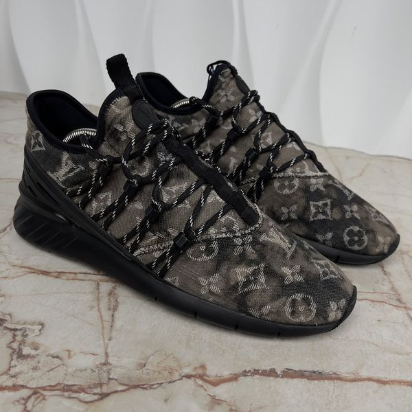 Fastlane Sneakers Monogram Black Tie Dye Denim