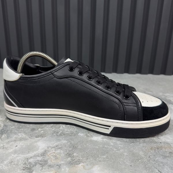 Roma Print Logo Sneaker Black Leather