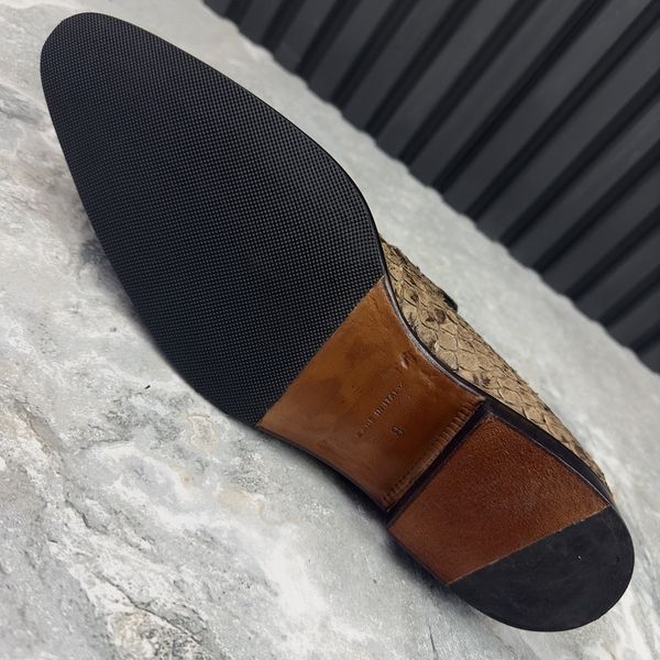 Classic shoes loafers genuine python skin
