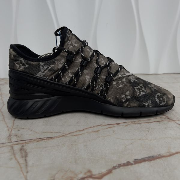 Fastlane Sneakers Monogram Black Tie Dye Denim