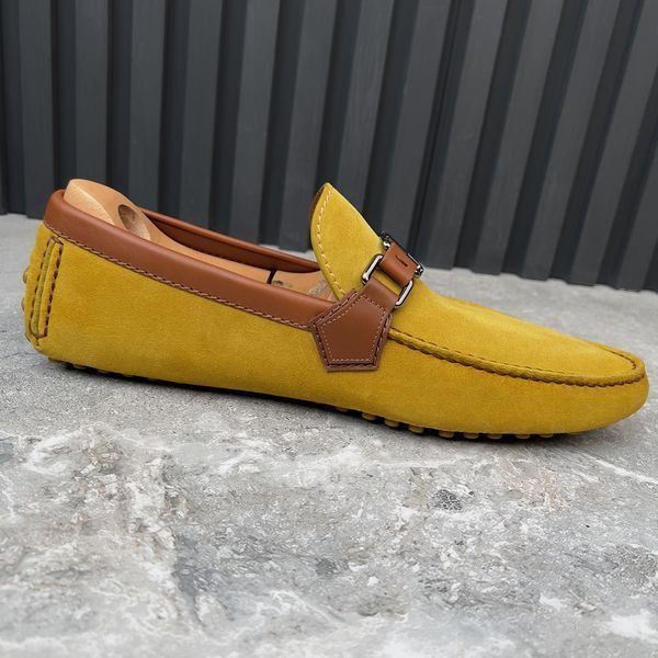 Hockenheim Moccasins Mustard Suede Brown Leather