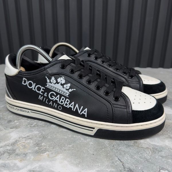 Roma Print Logo Sneaker Black Leather