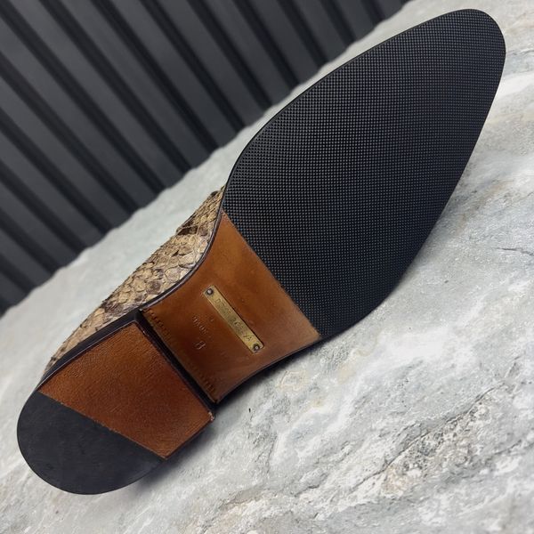 Classic shoes loafers genuine python skin
