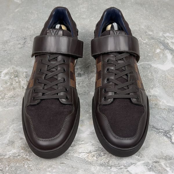 Elliptic Damier кросівки кеди коричневі шкіряні 3150 фото