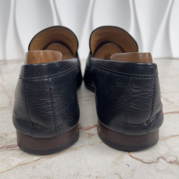 Donnie Logo Loafers Navy Blue Leather