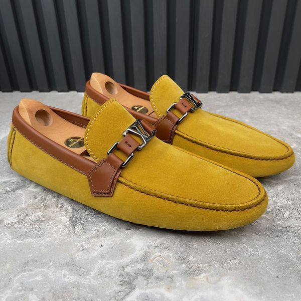 Hockenheim Moccasins Mustard Suede Brown Leather