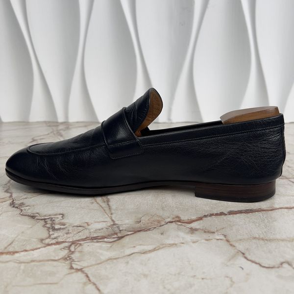 Donnie Logo Loafers Navy Blue Leather