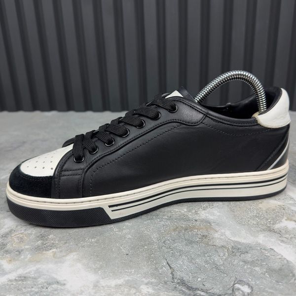 Roma Print Logo Sneaker Black Leather