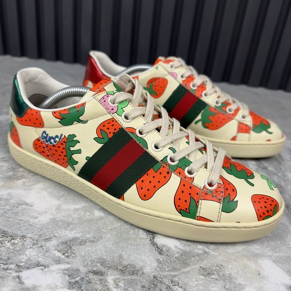 Ace Web Strawberry кросівки бежеві принтовані шкіряні 2684 фото