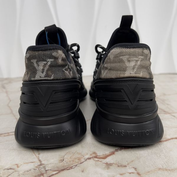 Fastlane Sneakers Monogram Black Tie Dye Denim