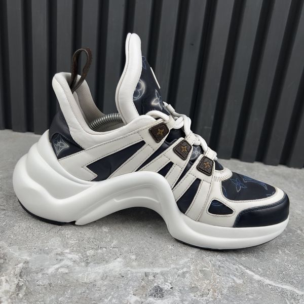 Archlight Sneakers LV Circle Monogram Navy Fabric White Leather