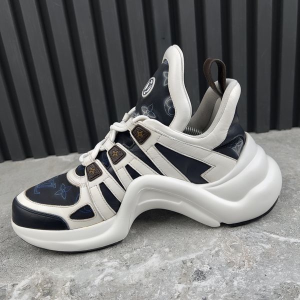 Archlight Sneakers LV Circle Monogram Navy Fabric White Leather