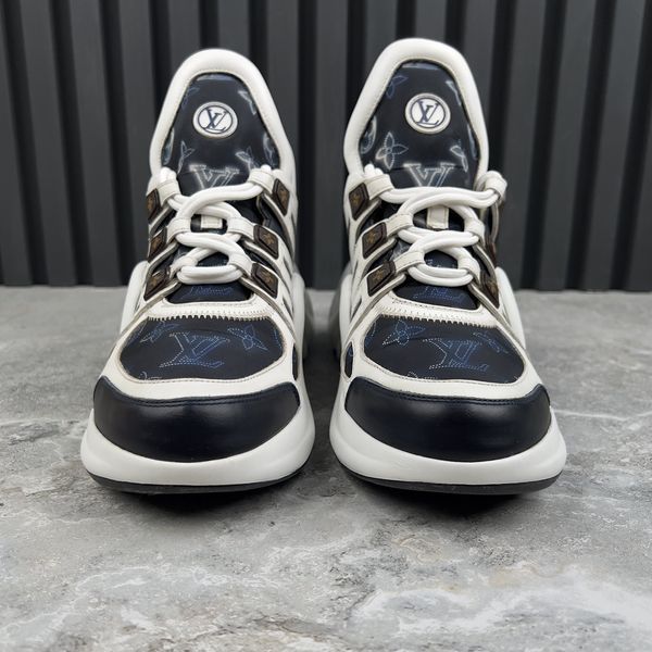 Archlight Sneakers LV Circle Monogram Navy Fabric White Leather