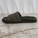 Slides Dark Green GG Monogram Quilted Canvas Leather