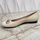 Horsebit Ballet Flats Beige Leather