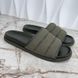 Slides Dark Green GG Monogram Quilted Canvas Leather