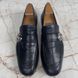 Donnie Logo Loafers Navy Blue Leather