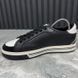 Roma Print Logo Sneaker Black Leather