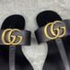GG Buckle Sandals Black Leather