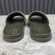 Slides Dark Green GG Monogram Quilted Canvas Leather