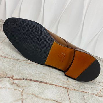 Monk Double Buckle Shoes Brown Leather