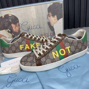 Ace GG Supreme Canvas Not Fake Brown Leather