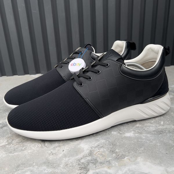 Fastlane Damier Sneakers Black Mesh Rubber