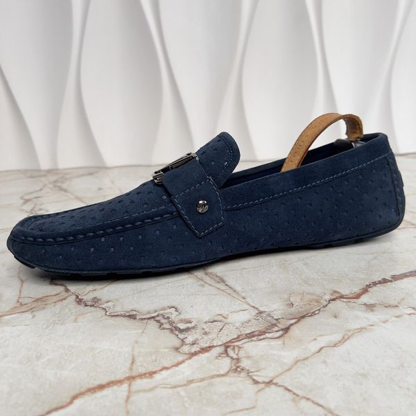 Monte Carlo Moccasin Perforated Blue Suede